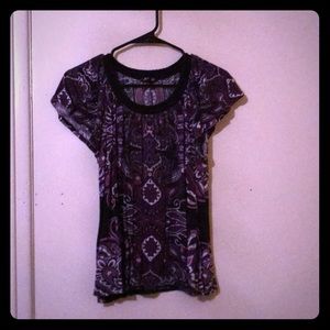 Purple Patterned Apt 9 Blouse